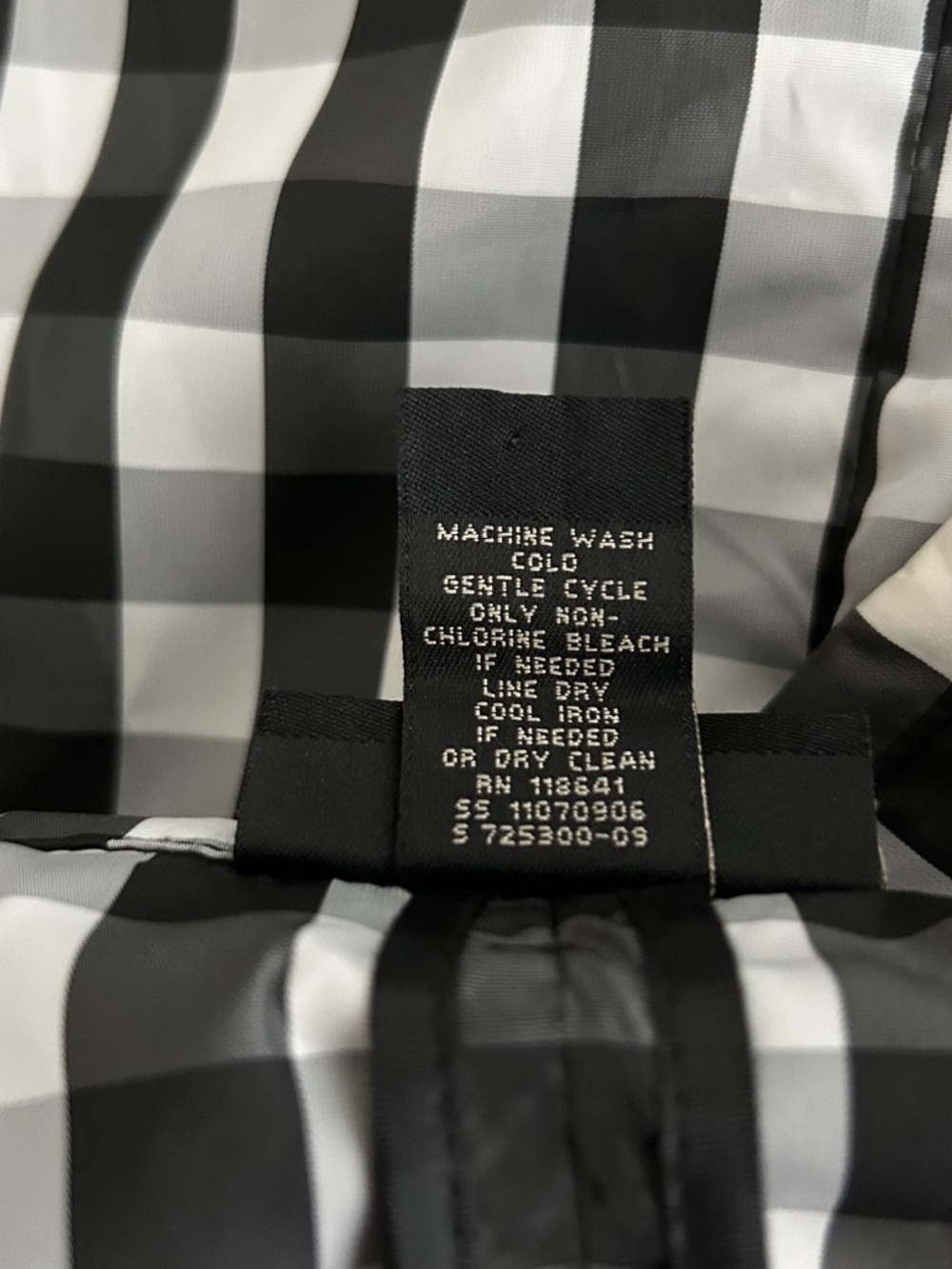 Lane Bryant Womens Black & White Plaid Tie-Waist Rain Coat Jacket Size 22/24 - Picture 9 of 9